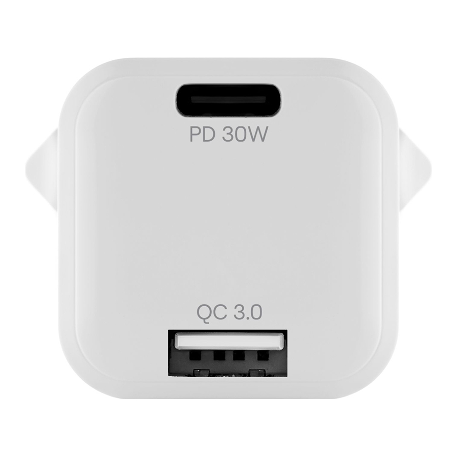 Wall charger Pulse Dual 30W (USB-A, USB-C) Сетевое зарядное устройство, Белый